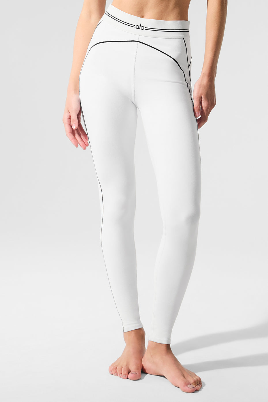 Conjunto Legging Cintura Alta Airbrush Heart Throb – Branco/Preto