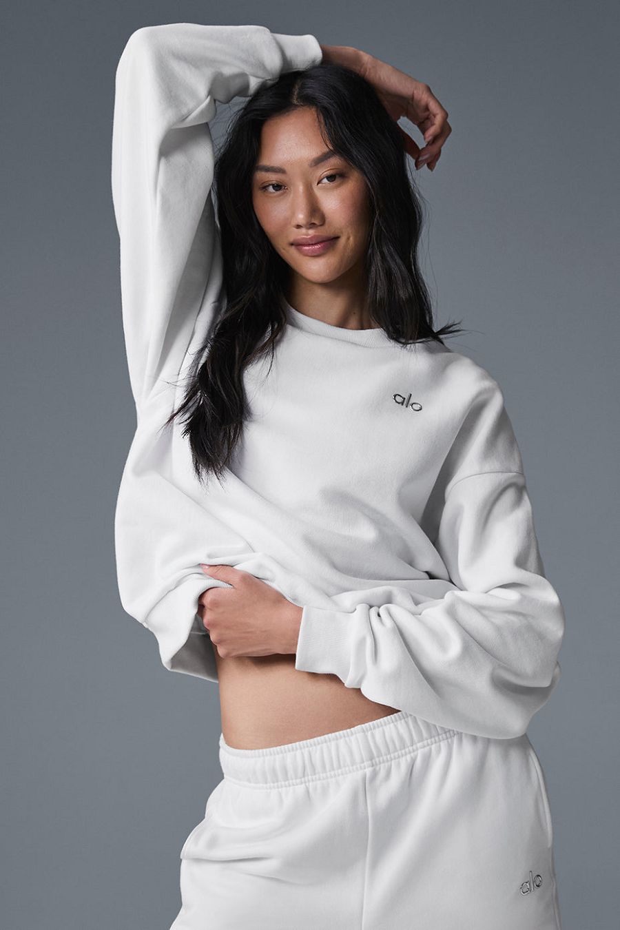 ALO Alo Yoga Accolade Crew Neck Pullover Branco