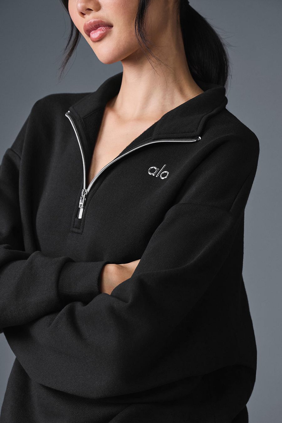 ALO | Alo Yoga Accolade 1/4 Zip Pullover Pretas