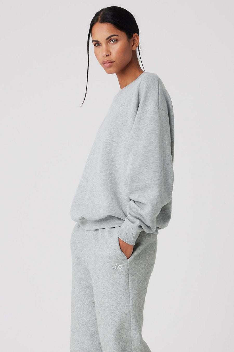 ALO Alo Yoga Accolade Crew Neck Pullover Cinzentas