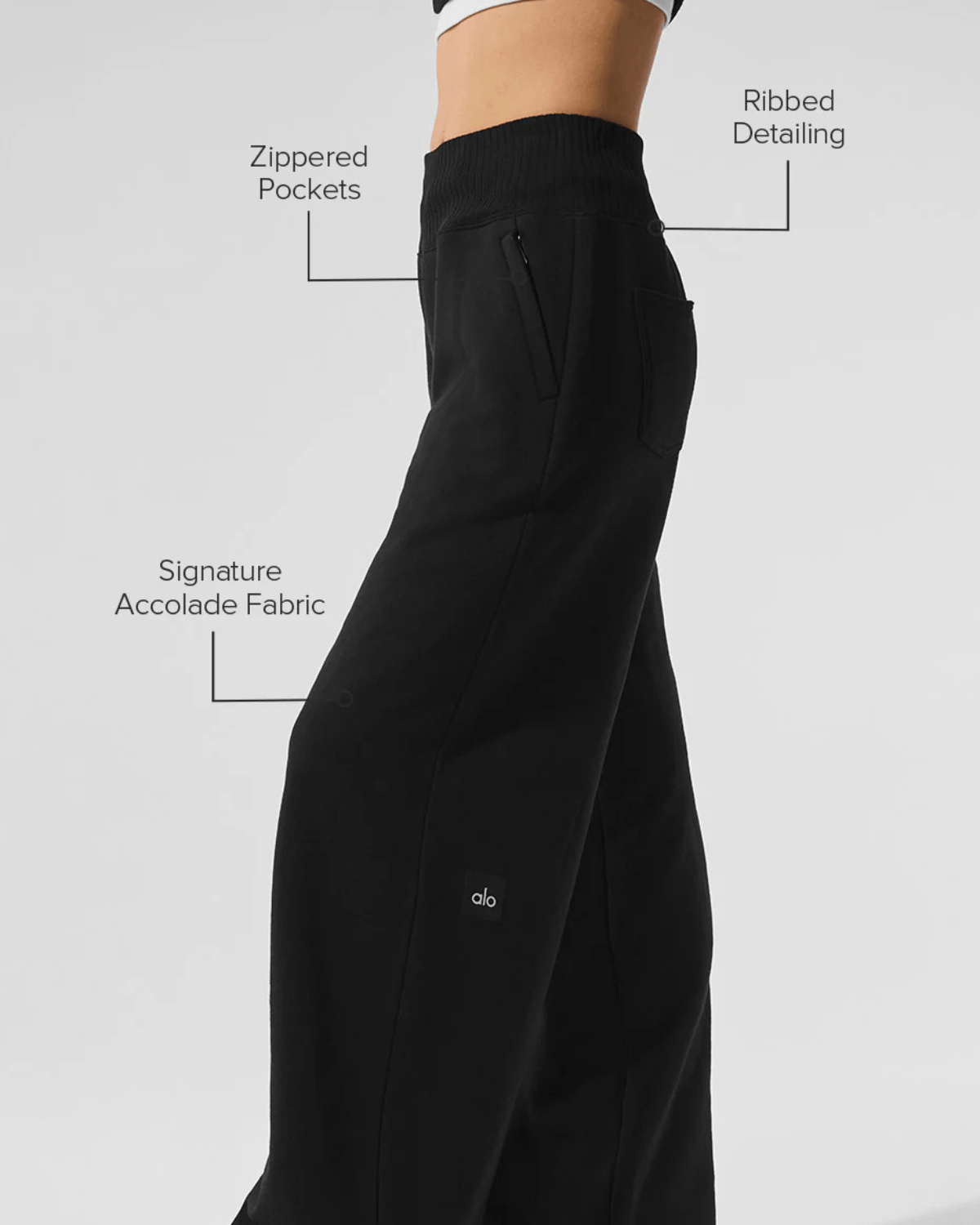 Calça Alo Yoga Serenity Wide Leg Preto