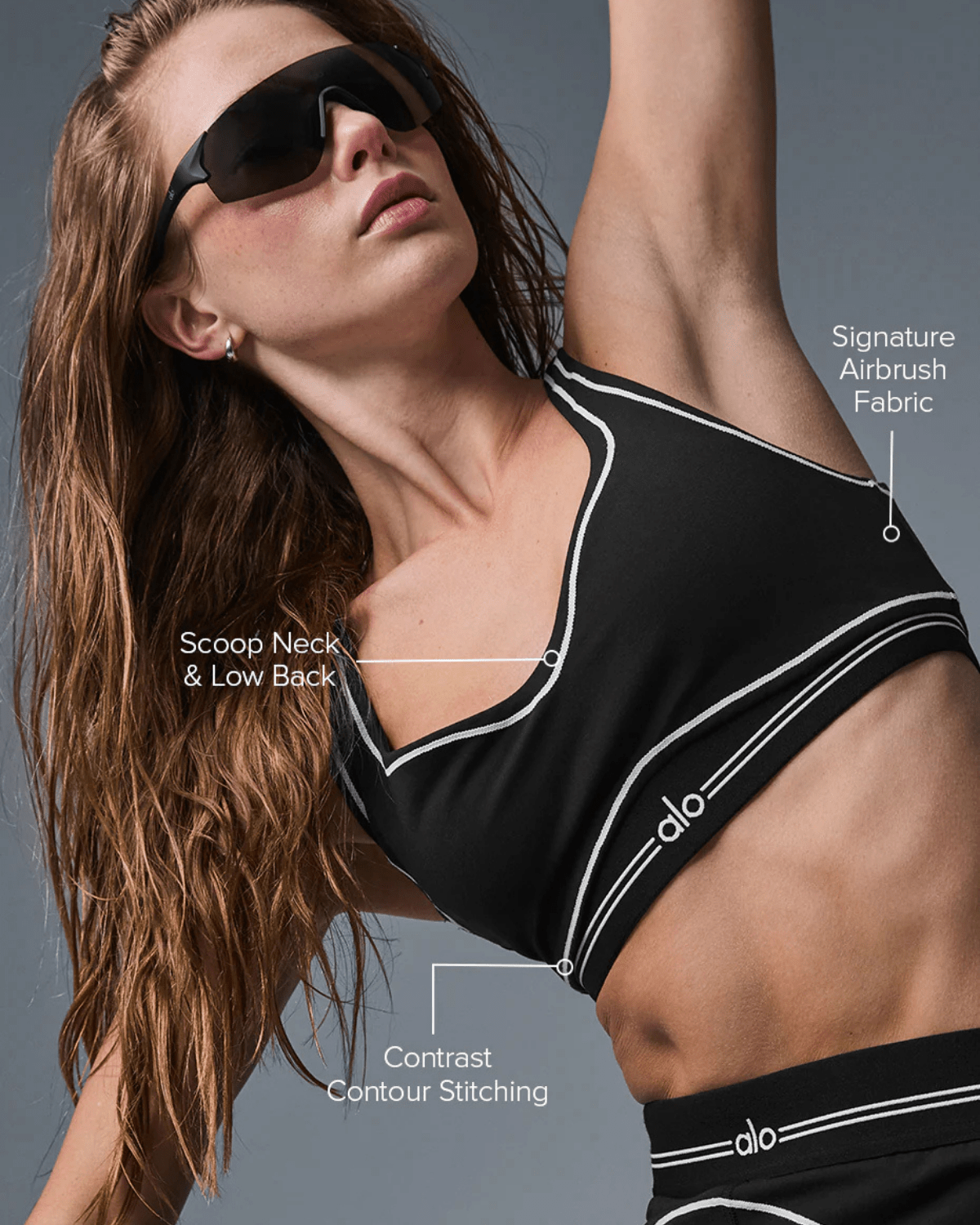 Top Alo Yoga Airbrush Heart Throb