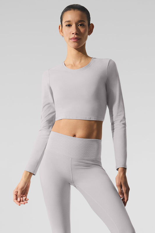 Blusa Cropped de Manga Longa Washed Alosoft Finesse