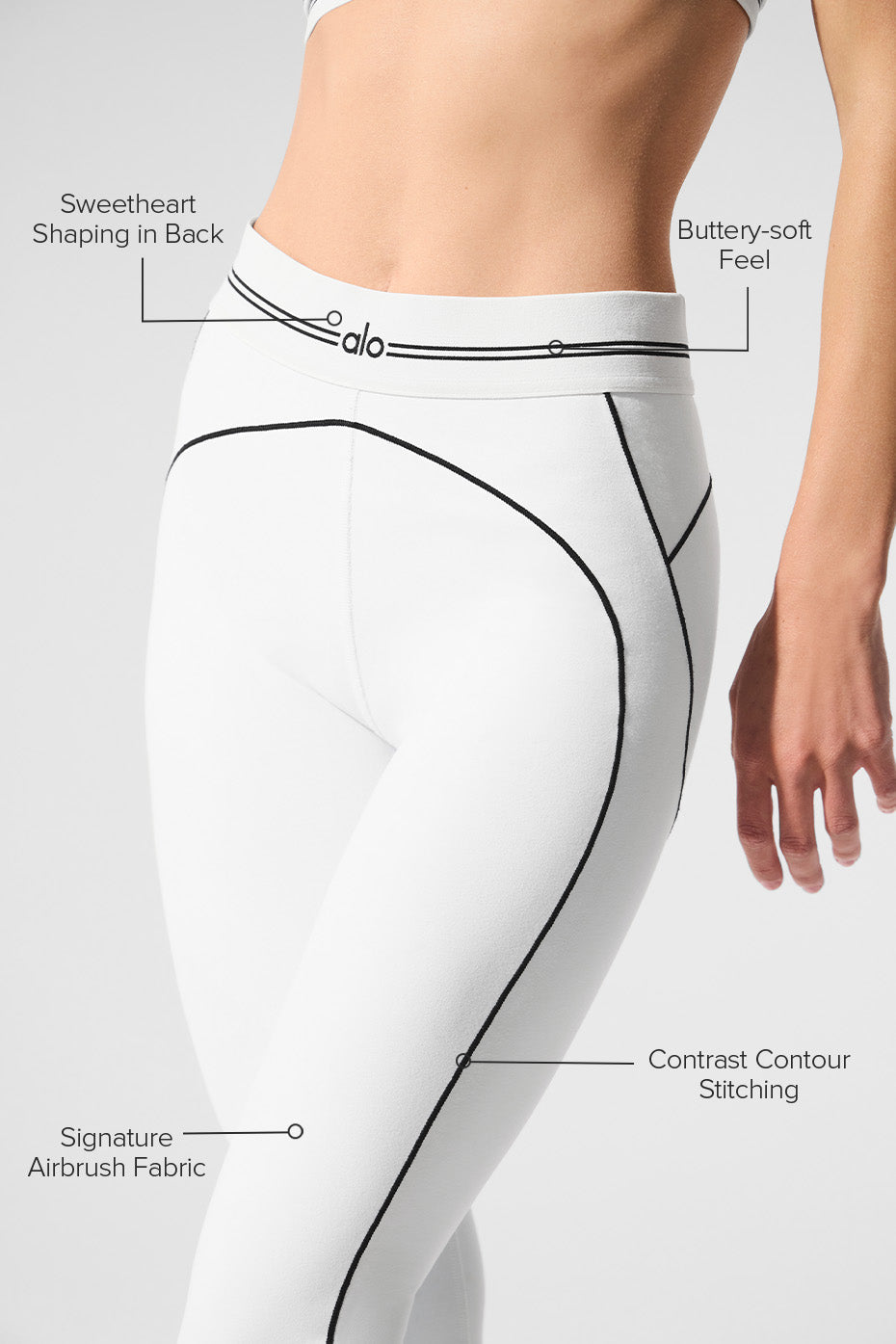 Conjunto Legging Cintura Alta Airbrush Heart Throb – Branco/Preto