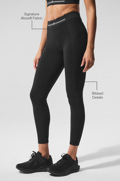 Conjunto Legging Alosoft Cintura Alta Relay – Preto/Branco