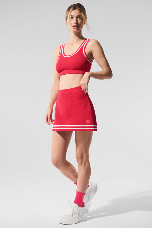 Conjunto Saia/Top Knit Tennis Club – Vermelho Candy/Branco