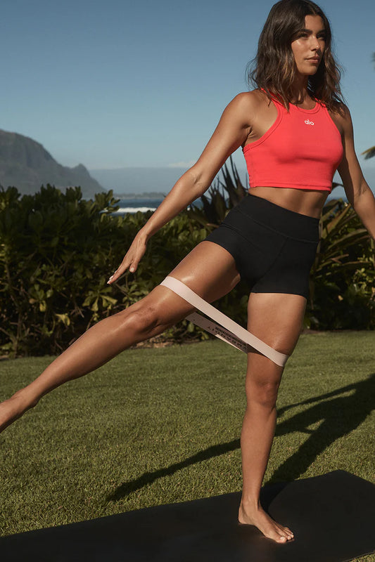 Conjunto Relay Treino Shorts Preto Top Vermelho Candy