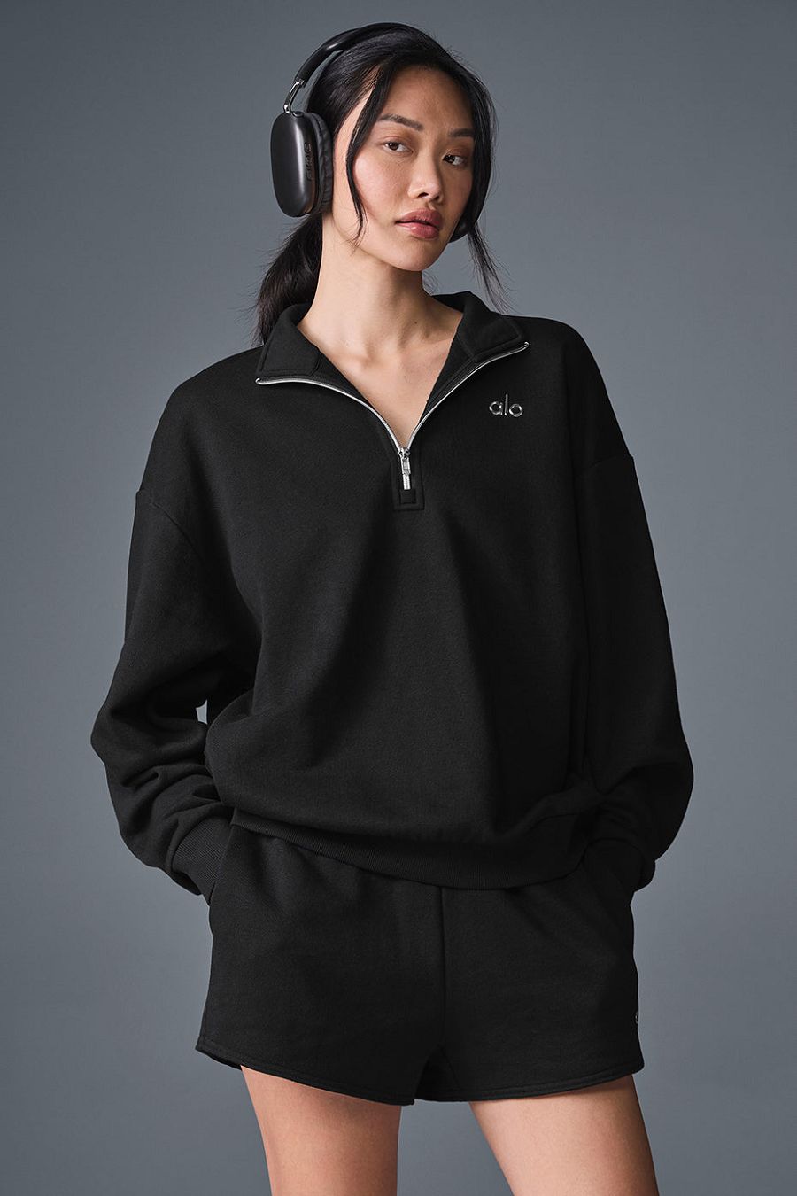 ALO | Alo Yoga Accolade 1/4 Zip Pullover Pretas