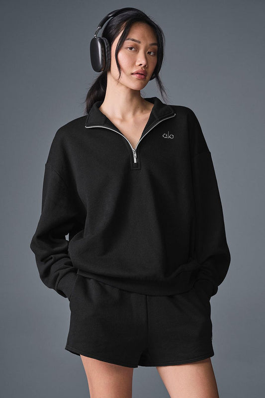 ALO | Alo Yoga Accolade 1/4 Zip Pullover Pretas