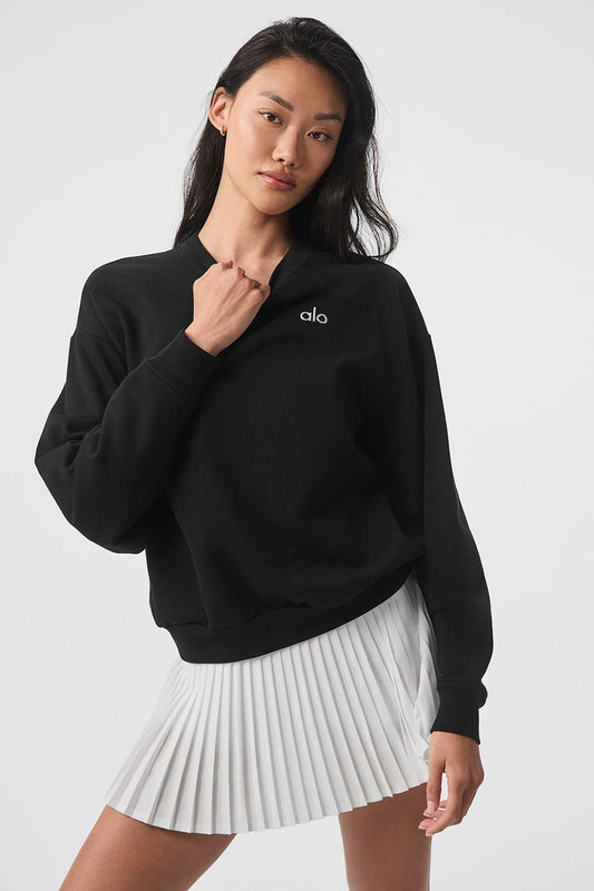 ALO Alo Yoga Accolade Crew Neck Pullover Pretas