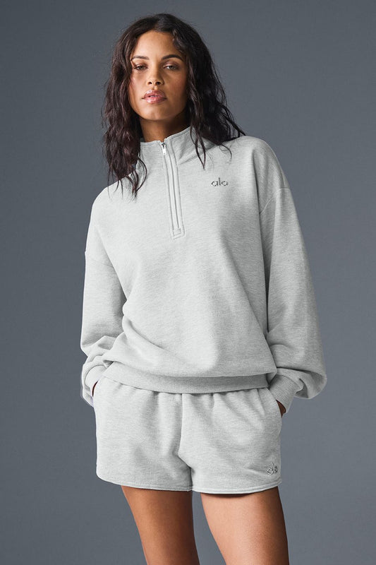 ALO | Alo Yoga Accolade 1/4 Zip Pullover Cinzentas