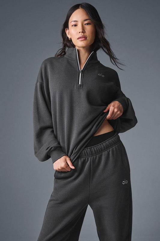 ALO | Alo Yoga Accolade 1/4 Zip Pullover Cinzentas
