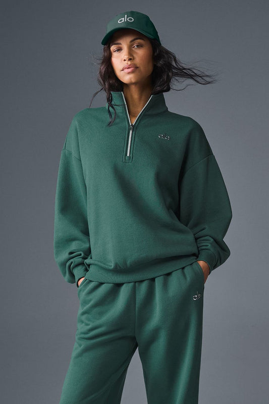 ALO | Alo Yoga Accolade 1/4 Zip Pullover Verdes